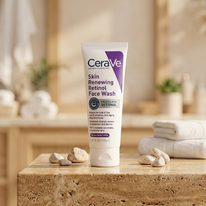 Renewing Retinol Face Wash – Anti-Aging Cleanser with Ceramides & Hyaluronic Acid for All Skin Types