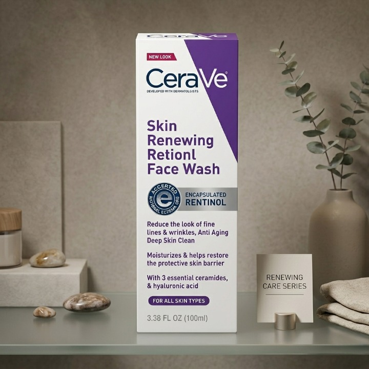 Renewing Retinol Face Wash – Anti-Aging Cleanser with Ceramides & Hyaluronic Acid for All Skin Types
