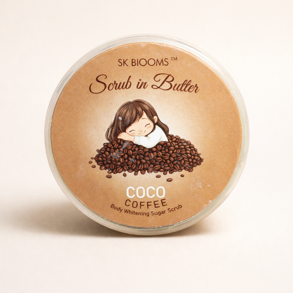 SK Blooms Coco Coffee Scrub in Butter | 2-in-1 Body Whitening Sugar Scrub | Natural Exfoliating & Moisturizing Skin Care Rs 239