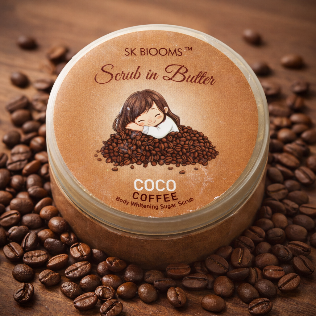 SK Blooms Coco Coffee Scrub in Butter | 2-in-1 Body Whitening Sugar Scrub | Natural Exfoliating & Moisturizing Skin Care Rs 239